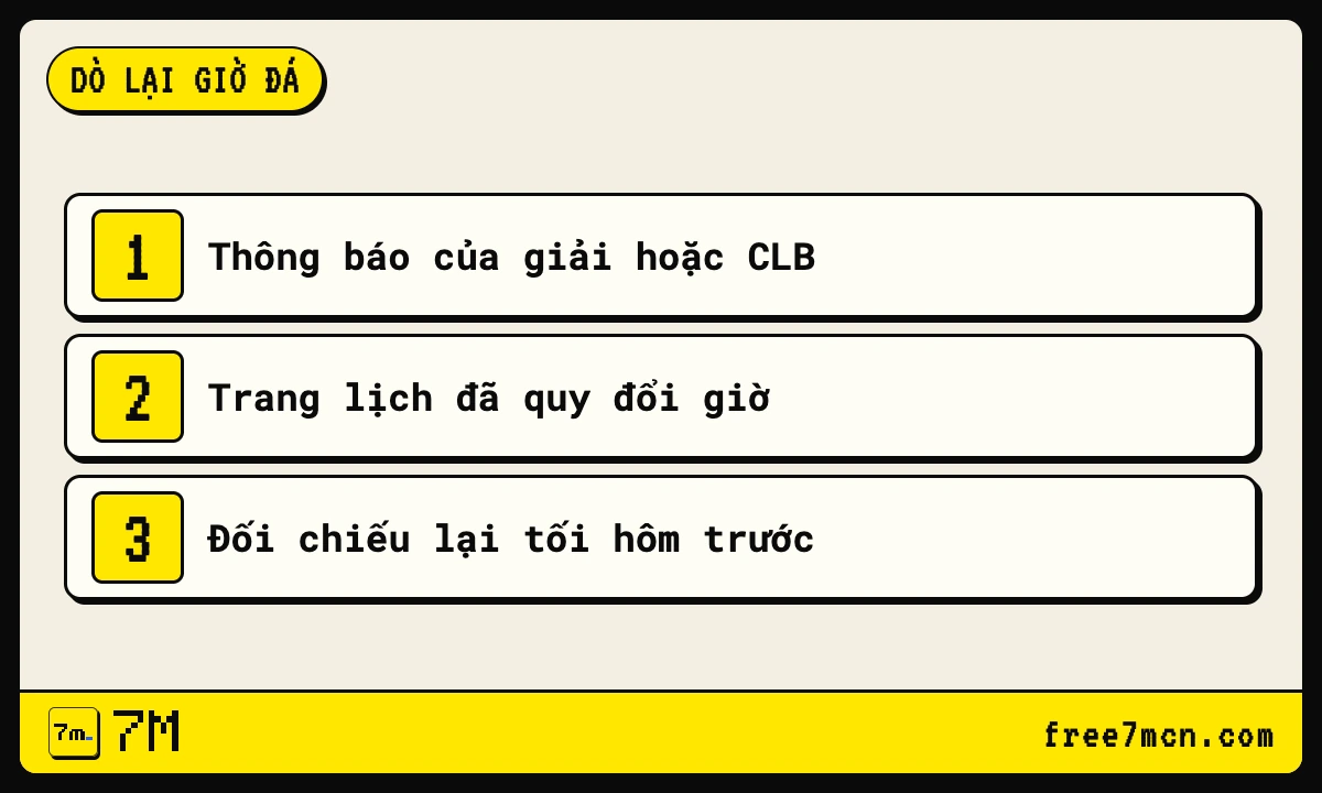 Lịch thi đấu bị dời: vì sao giờ và ngày đá đổi sát trận 2 Thẻ mẹo ba bước dò lại giờ đá khi lịch thi đấu bị dời